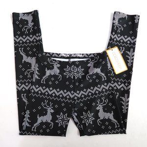 GOLDSHEEP reindeer & snowflake print leggings NWT